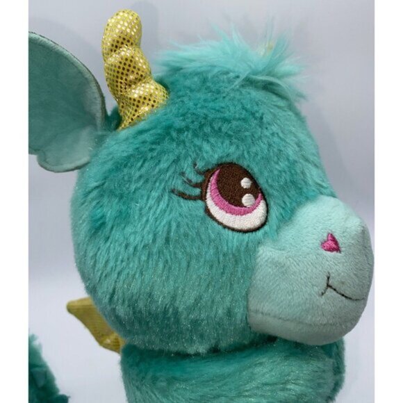 Hallmark Misty The Dragon Plush Stuffed Animal Green Pink Yellow Horns 11 inches - Picture 9 of 12